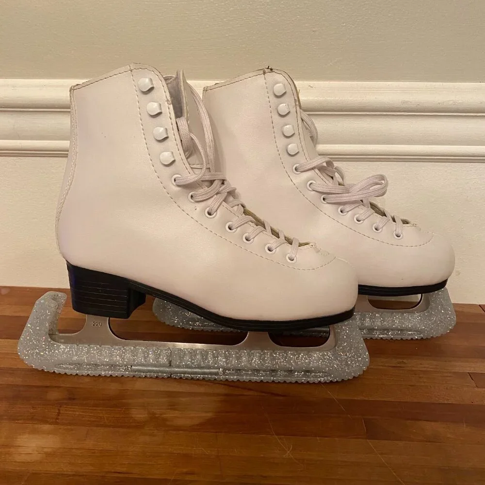 Ice Skates White Ice Figure Skating Shoe by American Athletic Girls Youth Size 5 - Picture 5 of 15